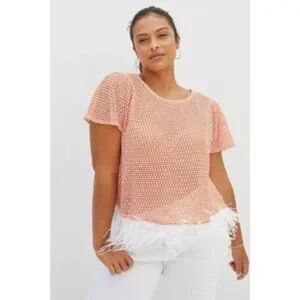 Anthropologie Eva Franco Feathered Top NWT